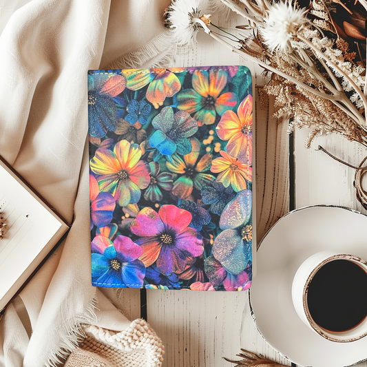 Neon Flowers Mini Journal - -Electric Blooms 3D Flowers Mini Journal - Writing Journal - Flower Diary - Writers Gift - Diary Gift - Journal Gift