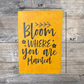 Bloom Where You are Planted Journal - Distressed Journal - Writing Journal - Diary - Writers Gift - Diary Gift - Journal Gift