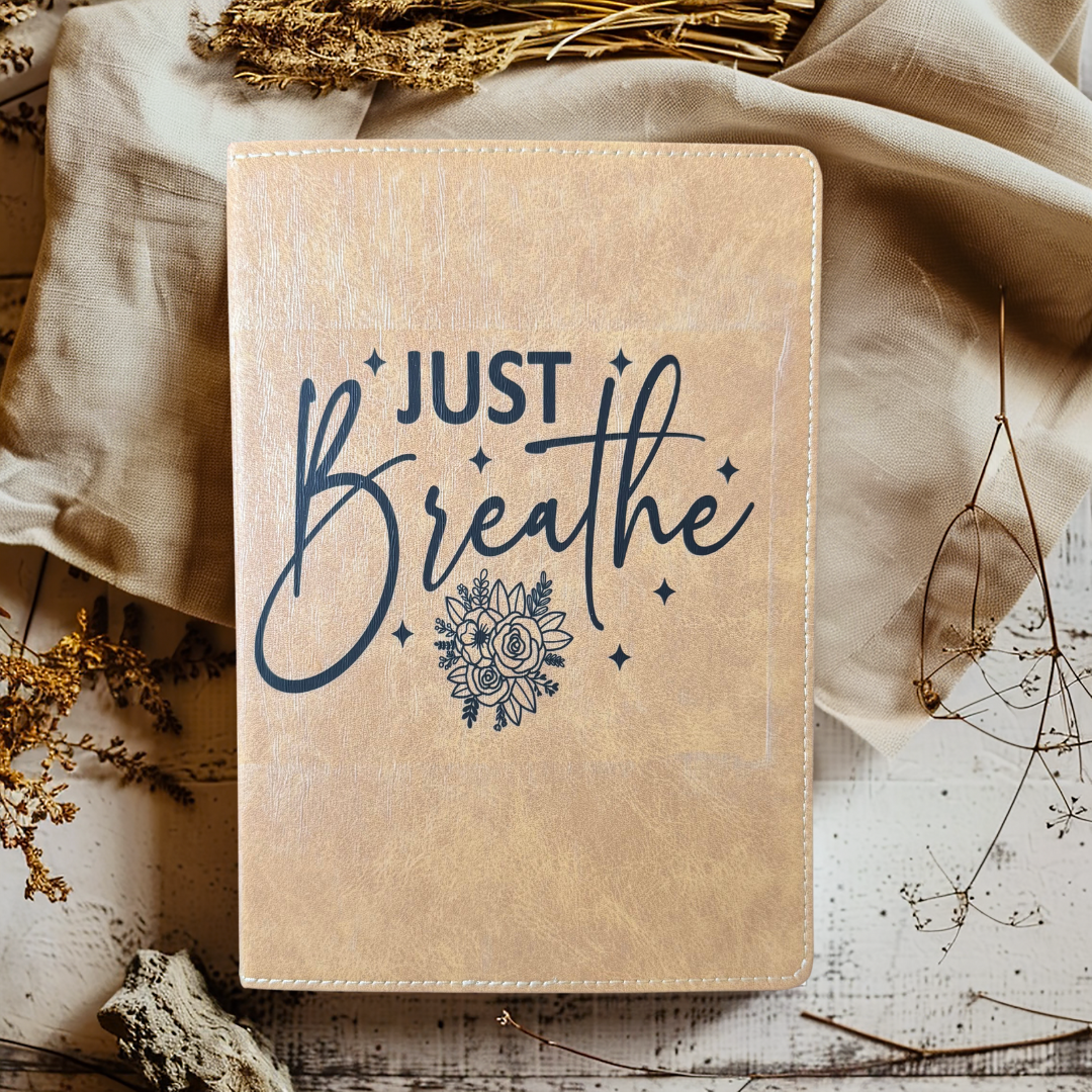 Just Breathe Distressed Journal - Distressed Journal - Writing Journal - Diary - Writers Gift - Diary Gift - Journal Gift