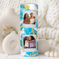 Blue and Gold  Floral Custom Polaroid Photo Family 20oz Tumbler