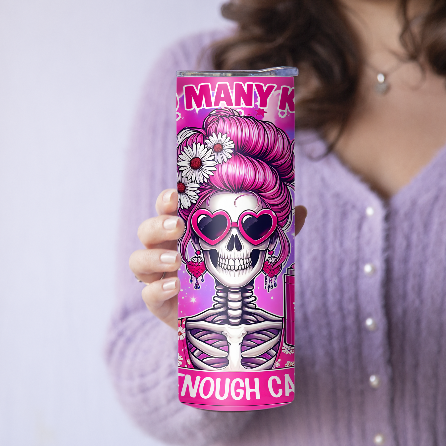 Too Many Kids Not Enough Caffeine Pink 20oz Tumbler