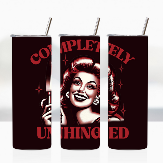 Completely Unhinged Red and Black 20oz Tumbler