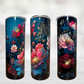 Colorful Blue, Red, and Pink Flower 20oz Tumbler - Floral Tumbler - Flower Tumblers- Gift for Her - Gift for Friends - Gift for Moms