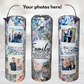 Family Blue Floral Custom Polaroid Photo 20oz Tumbler - Photo Tumblers - Custom Tumblers - Gift for Moms - Gift for Sisters - Photo Gifts