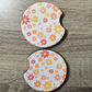 Pink and Yellow Flowers Car Coasters - Cute Car Coasters - Car Accessories - Cup Holder Coasters - Gifts for Her - Gifts Under 10