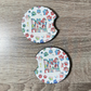 Colorful Dog Mama Car Coasters - Cute Car Coasters - Car Accessories - Cup Holder Coasters - Gifts for Her - Gifts Under 10