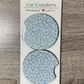 Blue and White Flowers Car Coasters - Cute Car Coasters - Car Accessories - Cup Holder Coasters - Gifts for Her - Gifts Under 10