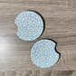 Blue and White Flowers Car Coasters - Cute Car Coasters - Car Accessories - Cup Holder Coasters - Gifts for Her - Gifts Under 10