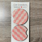 Pink and White Checkered Car Coasters - Cute Car Coasters - Car Accessories - Cup Holder Coasters - Gifts for Her - Gifts Under 10