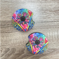 Rainbow Leopard Sunflower Car Coasters - Neon Sunflower Cute Car Coasters - Car Accessories - Gifts for Her - Gifts Under 10