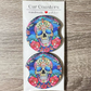 Colorful Stained Glass Skull Car Coasters - Cute Car Coasters - Car Accessories - Cup Holder Coasters - Gifts for Her - Gifts Under 10