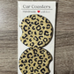 Gold Leopard Print Car Coasters - Cute Car Coasters - Car Accessories - Cup Holder Coasters - Gifts for Her - Gifts Under 10