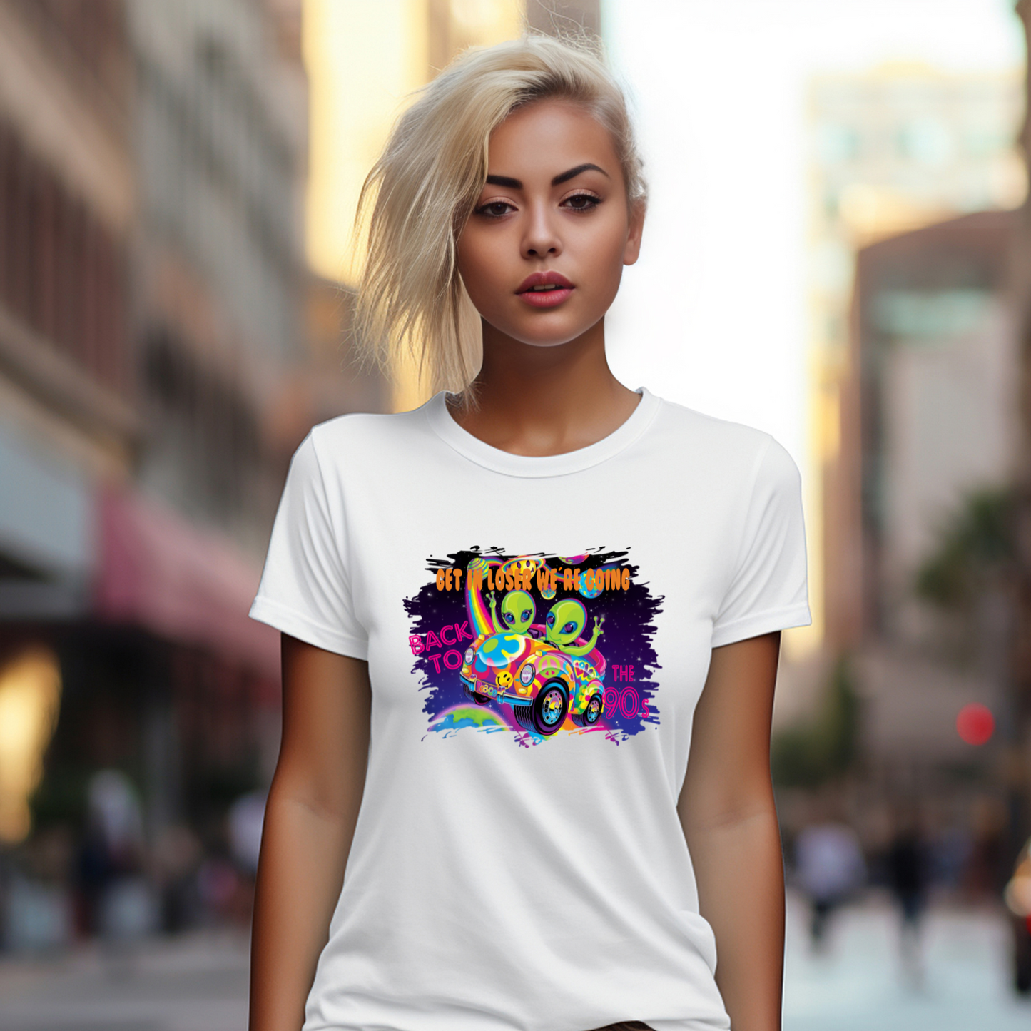 Get In Loser We're Going Back To The 90s Lisa Frank Women's T-Shirt