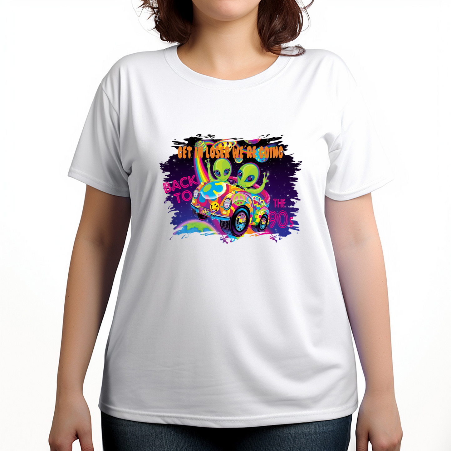 Get In Loser We're Going Back To The 90s Lisa Frank Women's T-Shirt