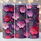 Embroidered Pink Flowers Tumbler