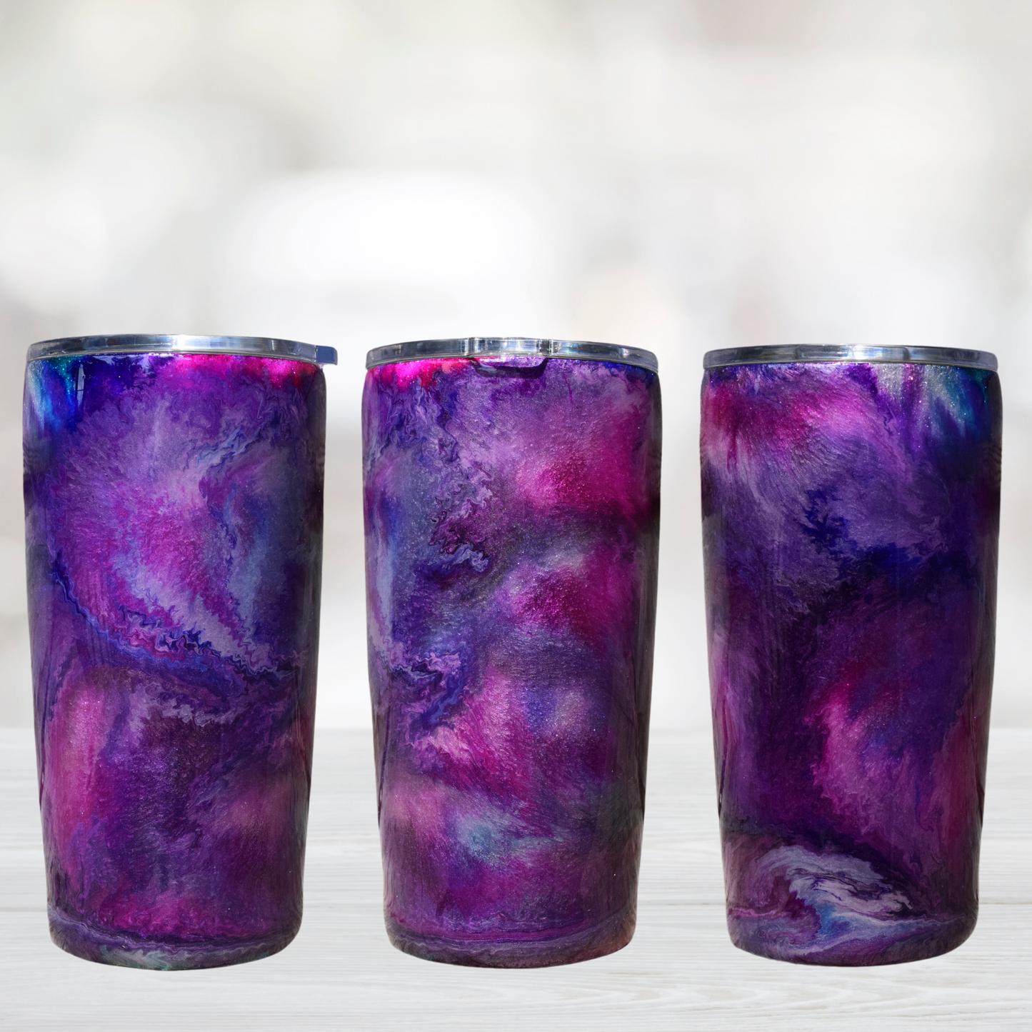 Pink, Purple & Blue Tie Dye Swirl Style Tumbler