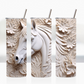3D Tooled White Horse 20oz Tumbler