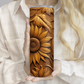 3D Tooled Leather Sunflower 20oz Tumbler