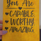 You are Capable Worthy Amazing Journal - Distressed Journal - Writing Journal - Diary - Writers Gift - Diary Gift - Journal Gift