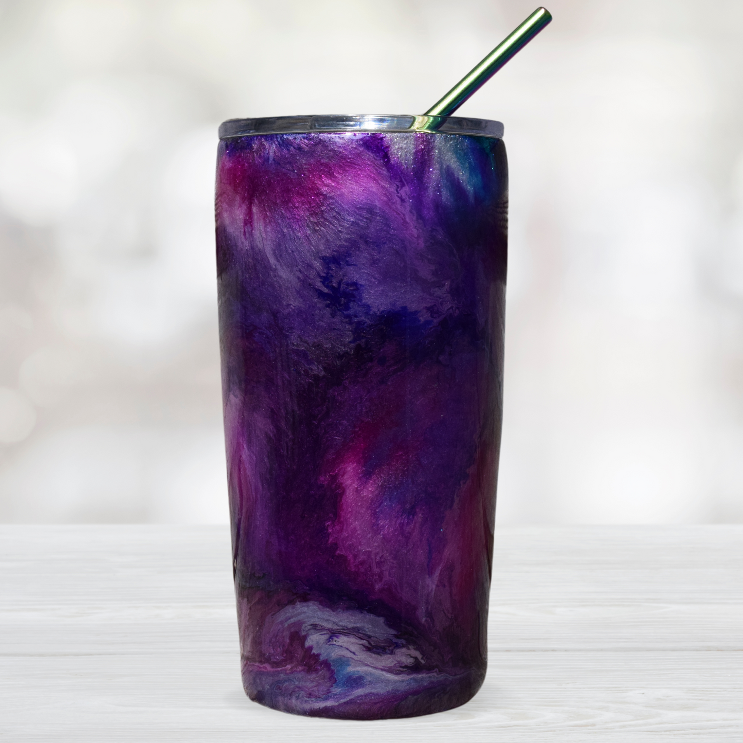 Pink, Purple & Blue Tie Dye Swirl Style Tumbler