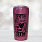 Death Before Decaf Goth Glam Pink Glitter Tumbler